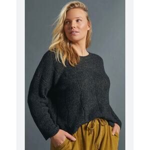 Ws Sz s Anthropologie knit sweater, gray, cotton/wool blend